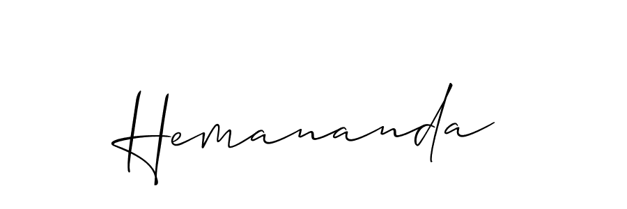Hemananda stylish signature style. Best Handwritten Sign (Allison_Script) for my name. Handwritten Signature Collection Ideas for my name Hemananda. Hemananda signature style 2 images and pictures png