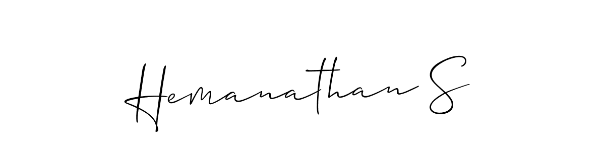 Allison_Script is a professional signature style that is perfect for those who want to add a touch of class to their signature. It is also a great choice for those who want to make their signature more unique. Get Hemanathan S name to fancy signature for free. Hemanathan S signature style 2 images and pictures png