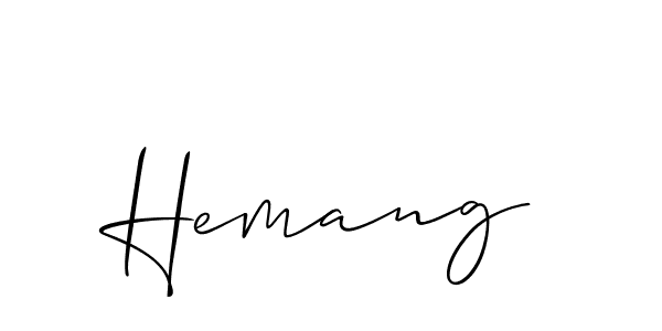 Make a short Hemang signature style. Manage your documents anywhere anytime using Allison_Script. Create and add eSignatures, submit forms, share and send files easily. Hemang signature style 2 images and pictures png