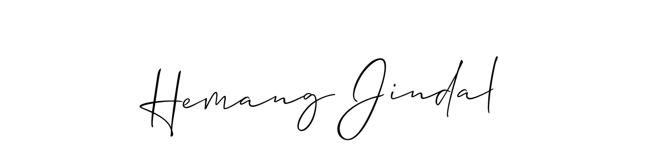 This is the best signature style for the Hemang Jindal name. Also you like these signature font (Allison_Script). Mix name signature. Hemang Jindal signature style 2 images and pictures png