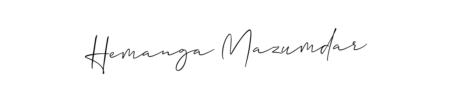 You should practise on your own different ways (Allison_Script) to write your name (Hemanga Mazumdar) in signature. don't let someone else do it for you. Hemanga Mazumdar signature style 2 images and pictures png