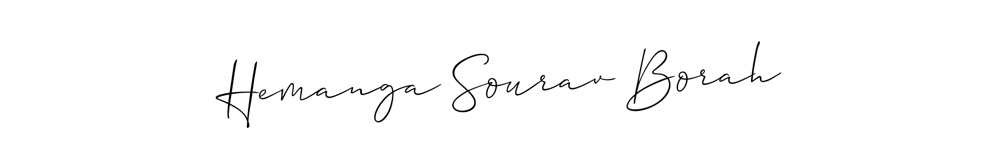 How to make Hemanga Sourav Borah name signature. Use Allison_Script style for creating short signs online. This is the latest handwritten sign. Hemanga Sourav Borah signature style 2 images and pictures png