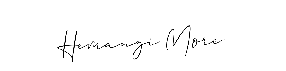 Use a signature maker to create a handwritten signature online. With this signature software, you can design (Allison_Script) your own signature for name Hemangi More. Hemangi More signature style 2 images and pictures png
