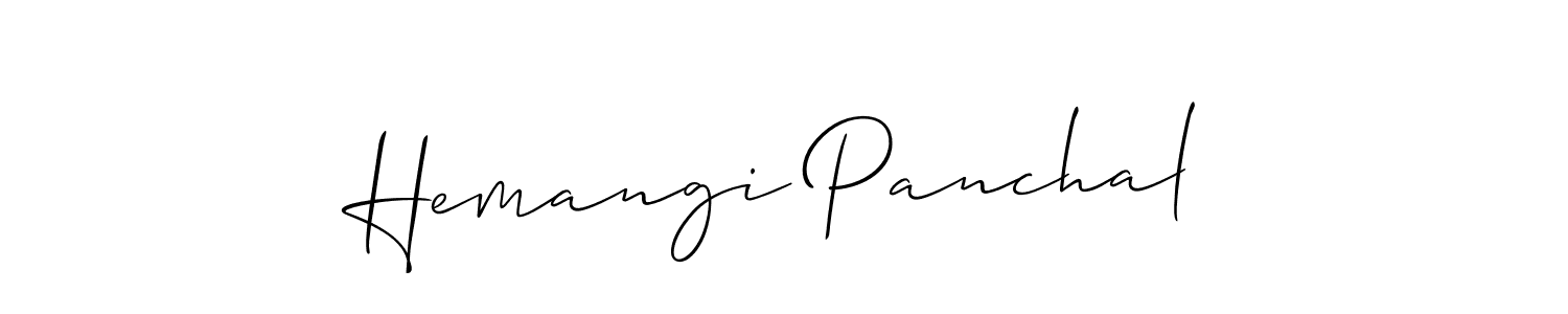 if you are searching for the best signature style for your name Hemangi Panchal. so please give up your signature search. here we have designed multiple signature styles  using Allison_Script. Hemangi Panchal signature style 2 images and pictures png