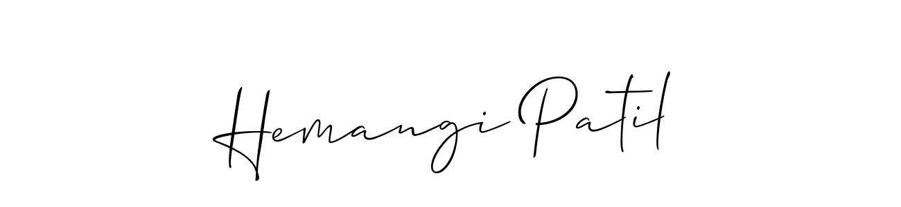 Create a beautiful signature design for name Hemangi Patil. With this signature (Allison_Script) fonts, you can make a handwritten signature for free. Hemangi Patil signature style 2 images and pictures png