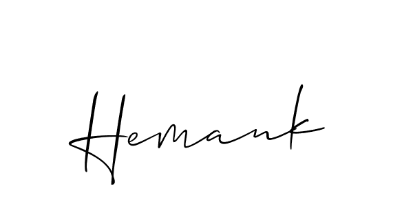 Similarly Allison_Script is the best handwritten signature design. Signature creator online .You can use it as an online autograph creator for name Hemank. Hemank signature style 2 images and pictures png
