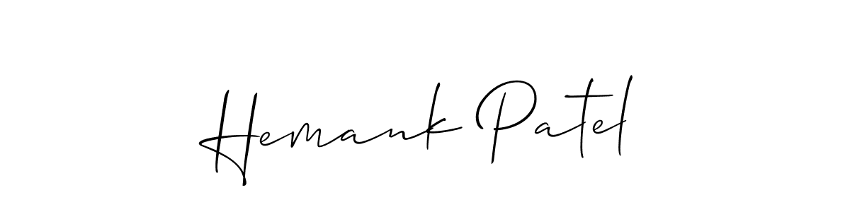 Allison_Script is a professional signature style that is perfect for those who want to add a touch of class to their signature. It is also a great choice for those who want to make their signature more unique. Get Hemank Patel name to fancy signature for free. Hemank Patel signature style 2 images and pictures png