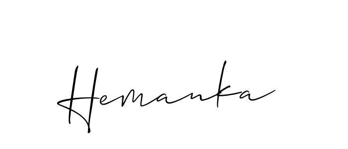 Create a beautiful signature design for name Hemanka. With this signature (Allison_Script) fonts, you can make a handwritten signature for free. Hemanka signature style 2 images and pictures png