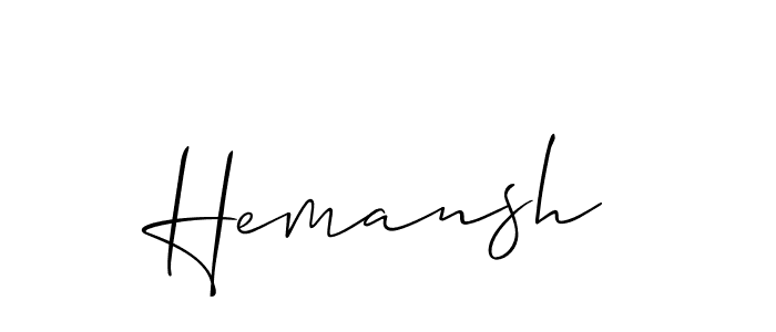 Make a beautiful signature design for name Hemansh. With this signature (Allison_Script) style, you can create a handwritten signature for free. Hemansh signature style 2 images and pictures png