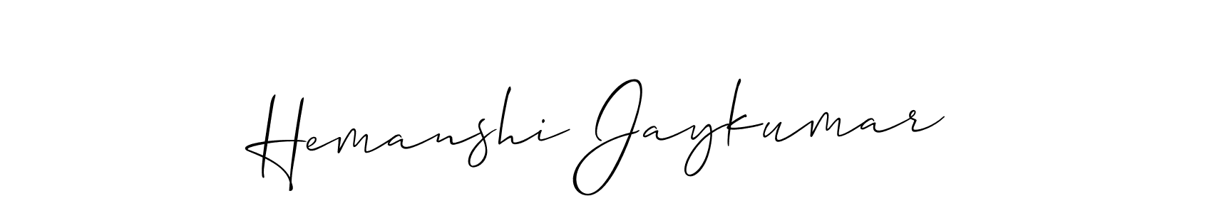 Design your own signature with our free online signature maker. With this signature software, you can create a handwritten (Allison_Script) signature for name Hemanshi Jaykumar. Hemanshi Jaykumar signature style 2 images and pictures png