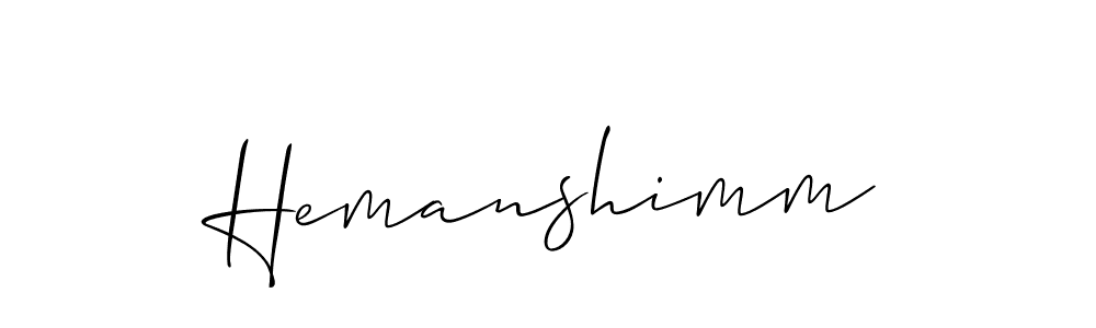 It looks lik you need a new signature style for name Hemanshimm. Design unique handwritten (Allison_Script) signature with our free signature maker in just a few clicks. Hemanshimm signature style 2 images and pictures png