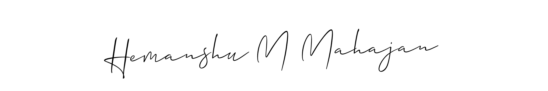 How to make Hemanshu M Mahajan signature? Allison_Script is a professional autograph style. Create handwritten signature for Hemanshu M Mahajan name. Hemanshu M Mahajan signature style 2 images and pictures png