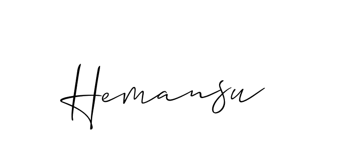 The best way (Allison_Script) to make a short signature is to pick only two or three words in your name. The name Hemansu include a total of six letters. For converting this name. Hemansu signature style 2 images and pictures png