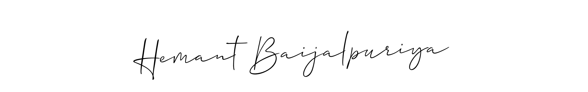 Create a beautiful signature design for name Hemant Baijalpuriya. With this signature (Allison_Script) fonts, you can make a handwritten signature for free. Hemant Baijalpuriya signature style 2 images and pictures png