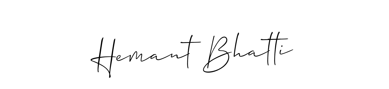 The best way (Allison_Script) to make a short signature is to pick only two or three words in your name. The name Hemant Bhatti include a total of six letters. For converting this name. Hemant Bhatti signature style 2 images and pictures png