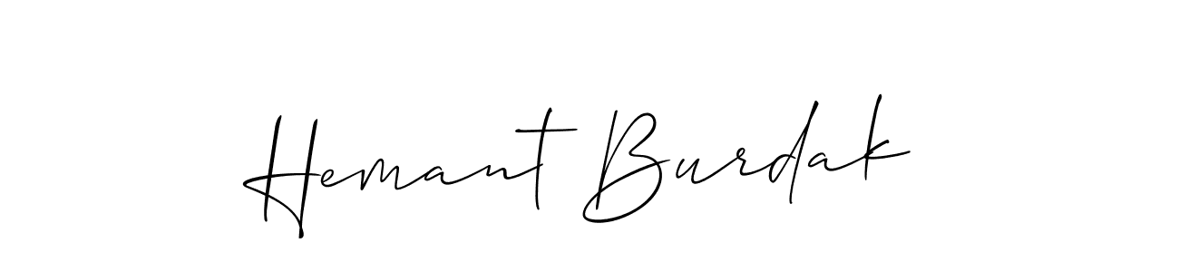 Also we have Hemant Burdak name is the best signature style. Create professional handwritten signature collection using Allison_Script autograph style. Hemant Burdak signature style 2 images and pictures png