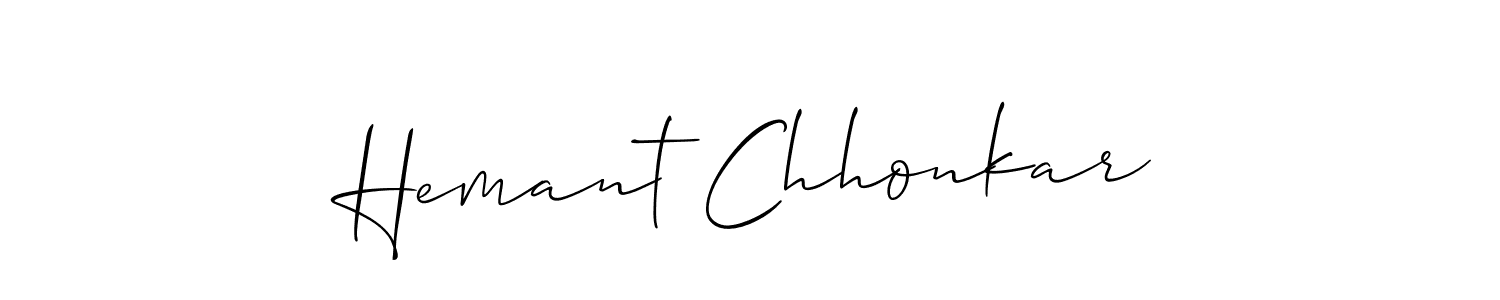 How to make Hemant Chhonkar name signature. Use Allison_Script style for creating short signs online. This is the latest handwritten sign. Hemant Chhonkar signature style 2 images and pictures png