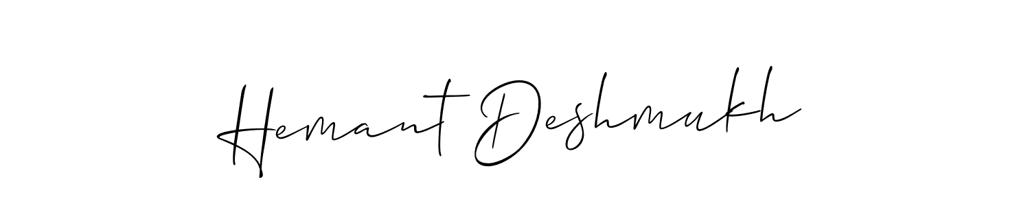Also You can easily find your signature by using the search form. We will create Hemant Deshmukh name handwritten signature images for you free of cost using Allison_Script sign style. Hemant Deshmukh signature style 2 images and pictures png