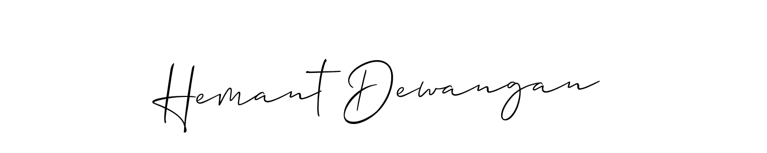 How to make Hemant Dewangan name signature. Use Allison_Script style for creating short signs online. This is the latest handwritten sign. Hemant Dewangan signature style 2 images and pictures png