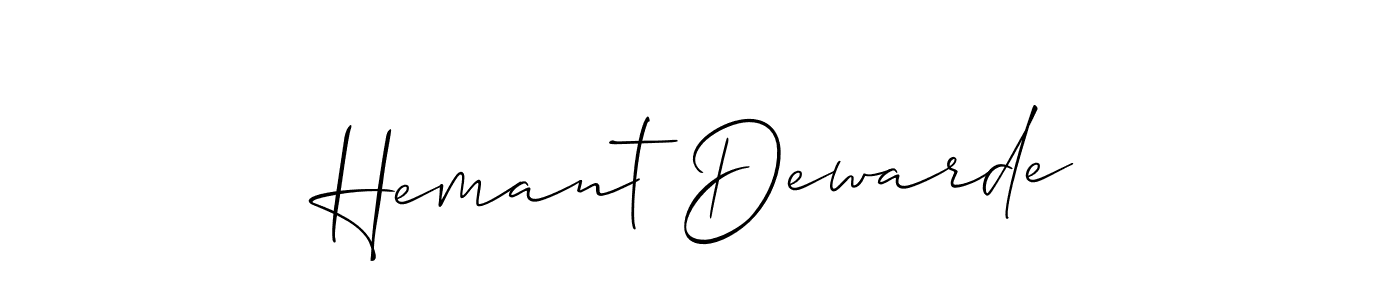 if you are searching for the best signature style for your name Hemant Dewarde. so please give up your signature search. here we have designed multiple signature styles  using Allison_Script. Hemant Dewarde signature style 2 images and pictures png