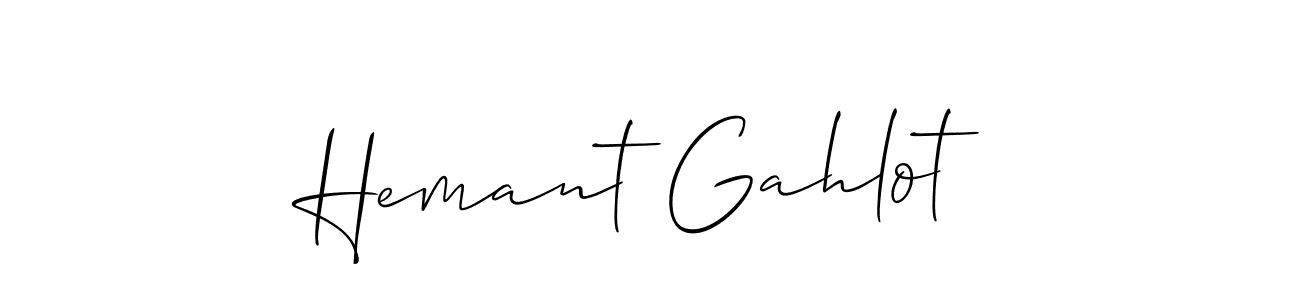 The best way (Allison_Script) to make a short signature is to pick only two or three words in your name. The name Hemant Gahlot include a total of six letters. For converting this name. Hemant Gahlot signature style 2 images and pictures png
