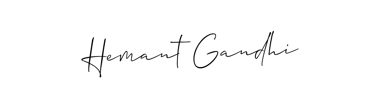 Make a beautiful signature design for name Hemant Gandhi. With this signature (Allison_Script) style, you can create a handwritten signature for free. Hemant Gandhi signature style 2 images and pictures png