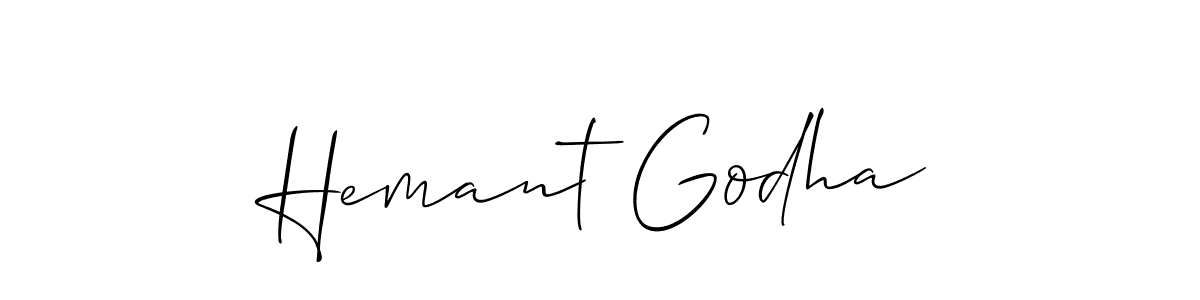 Hemant Godha stylish signature style. Best Handwritten Sign (Allison_Script) for my name. Handwritten Signature Collection Ideas for my name Hemant Godha. Hemant Godha signature style 2 images and pictures png