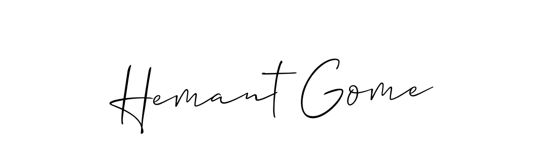 Create a beautiful signature design for name Hemant Gome. With this signature (Allison_Script) fonts, you can make a handwritten signature for free. Hemant Gome signature style 2 images and pictures png