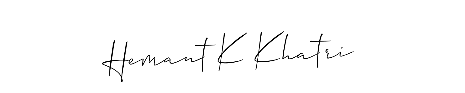 if you are searching for the best signature style for your name Hemant K Khatri. so please give up your signature search. here we have designed multiple signature styles  using Allison_Script. Hemant K Khatri signature style 2 images and pictures png