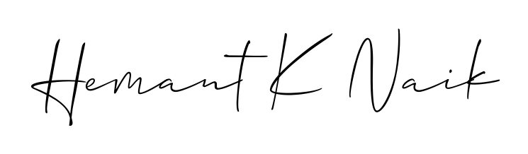 The Allison_Script typeface gives name Hemant K Naik a refined look. Suitable for certificates, diplomas, and official verification. Hemant K Naik signature style 2 images and pictures png
