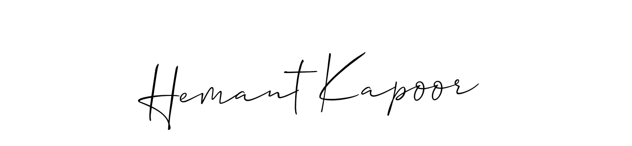 How to make Hemant Kapoor name signature. Use Allison_Script style for creating short signs online. This is the latest handwritten sign. Hemant Kapoor signature style 2 images and pictures png