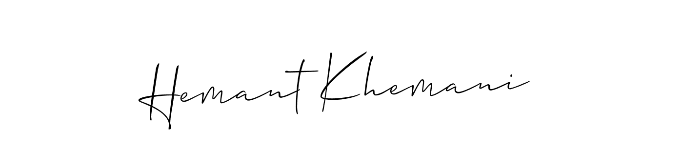 How to make Hemant Khemani name signature. Use Allison_Script style for creating short signs online. This is the latest handwritten sign. Hemant Khemani signature style 2 images and pictures png