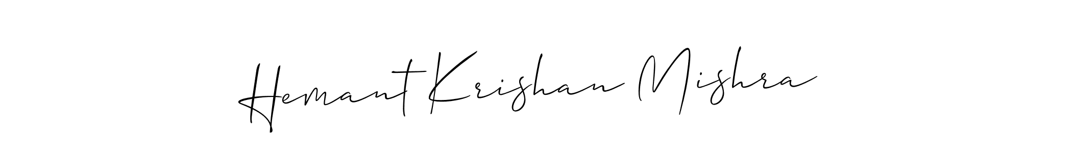 Also You can easily find your signature by using the search form. We will create Hemant Krishan Mishra name handwritten signature images for you free of cost using Allison_Script sign style. Hemant Krishan Mishra signature style 2 images and pictures png