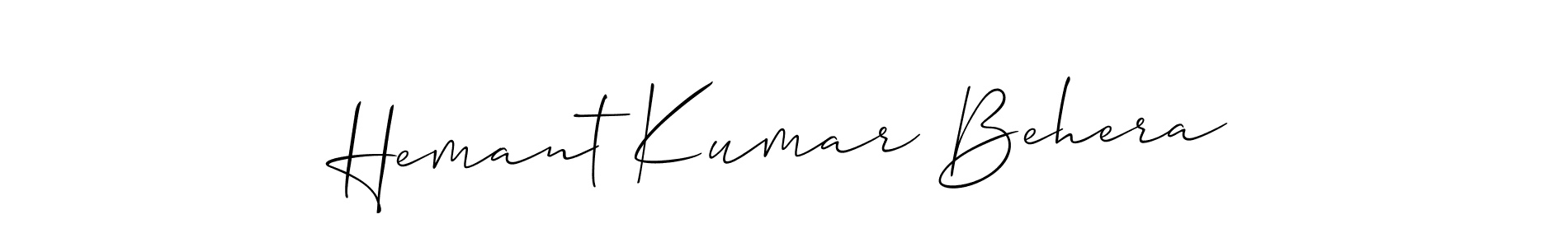 How to make Hemant Kumar Behera name signature. Use Allison_Script style for creating short signs online. This is the latest handwritten sign. Hemant Kumar Behera signature style 2 images and pictures png
