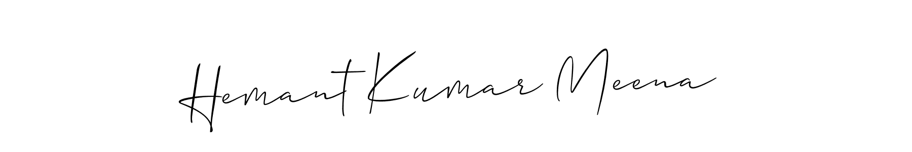 Allison_Script is a professional signature style that is perfect for those who want to add a touch of class to their signature. It is also a great choice for those who want to make their signature more unique. Get Hemant Kumar Meena name to fancy signature for free. Hemant Kumar Meena signature style 2 images and pictures png