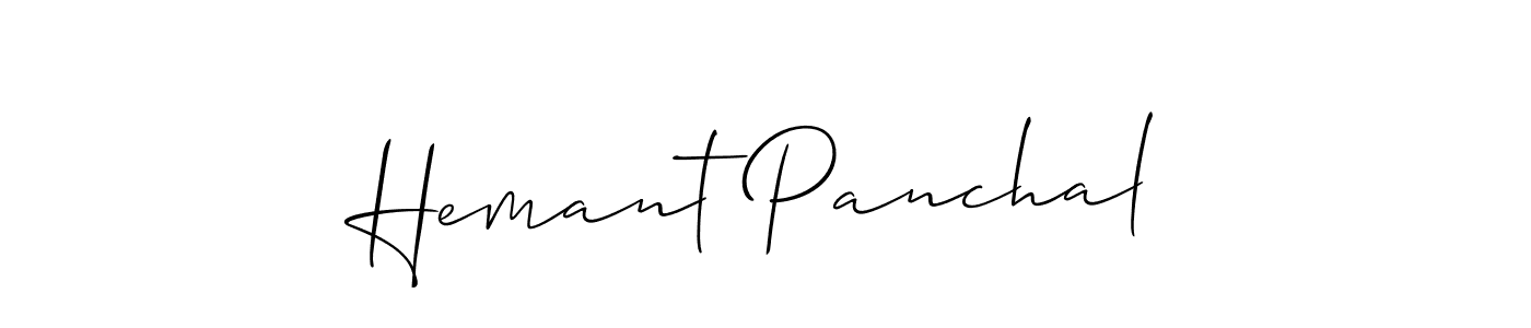 The best way (Allison_Script) to make a short signature is to pick only two or three words in your name. The name Hemant Panchal include a total of six letters. For converting this name. Hemant Panchal signature style 2 images and pictures png
