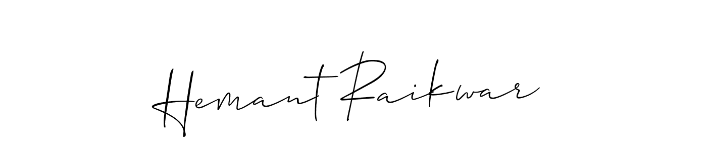 Create a beautiful signature design for name Hemant Raikwar. With this signature (Allison_Script) fonts, you can make a handwritten signature for free. Hemant Raikwar signature style 2 images and pictures png