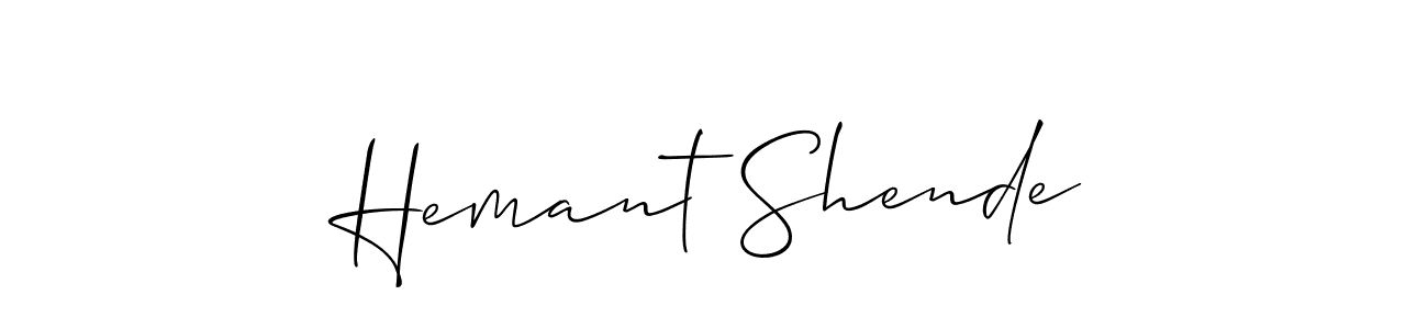 You should practise on your own different ways (Allison_Script) to write your name (Hemant Shende) in signature. don't let someone else do it for you. Hemant Shende signature style 2 images and pictures png