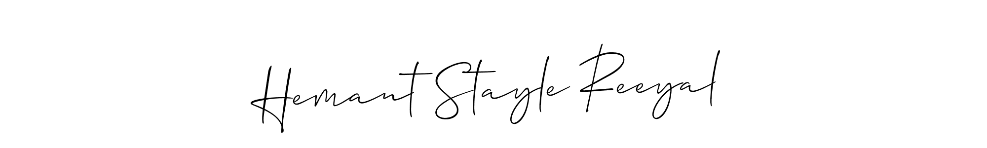 Also You can easily find your signature by using the search form. We will create Hemant Stayle Reeyal name handwritten signature images for you free of cost using Allison_Script sign style. Hemant Stayle Reeyal signature style 2 images and pictures png