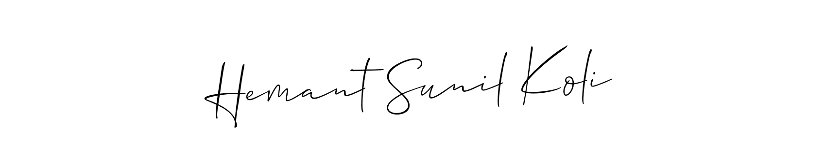 How to Draw Hemant Sunil Koli signature style? Allison_Script is a latest design signature styles for name Hemant Sunil Koli. Hemant Sunil Koli signature style 2 images and pictures png