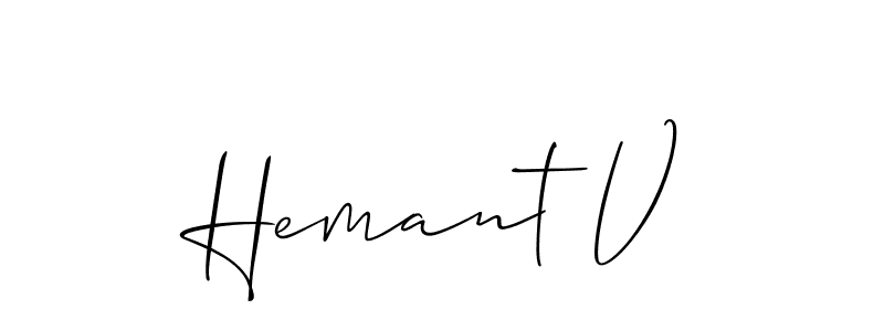 Best and Professional Signature Style for Hemant V. Allison_Script Best Signature Style Collection. Hemant V signature style 2 images and pictures png