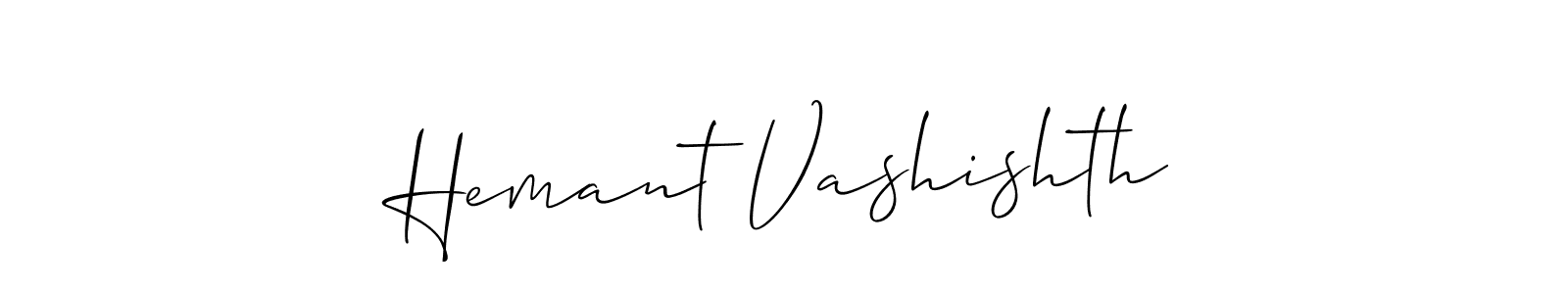 Hemant Vashishth stylish signature style. Best Handwritten Sign (Allison_Script) for my name. Handwritten Signature Collection Ideas for my name Hemant Vashishth. Hemant Vashishth signature style 2 images and pictures png