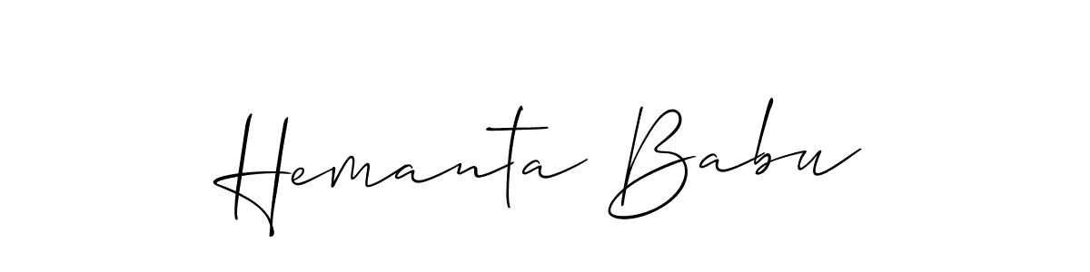The best way (Allison_Script) to make a short signature is to pick only two or three words in your name. The name Hemanta Babu include a total of six letters. For converting this name. Hemanta Babu signature style 2 images and pictures png