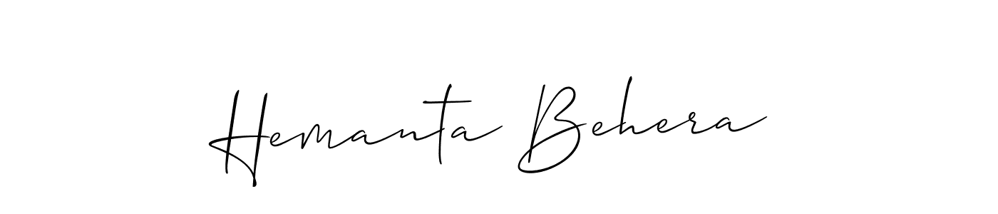 How to make Hemanta Behera name signature. Use Allison_Script style for creating short signs online. This is the latest handwritten sign. Hemanta Behera signature style 2 images and pictures png