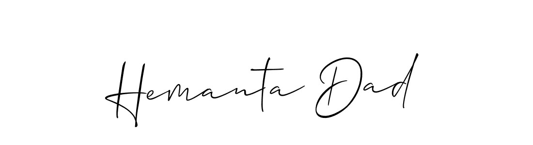 How to make Hemanta Dad name signature. Use Allison_Script style for creating short signs online. This is the latest handwritten sign. Hemanta Dad signature style 2 images and pictures png