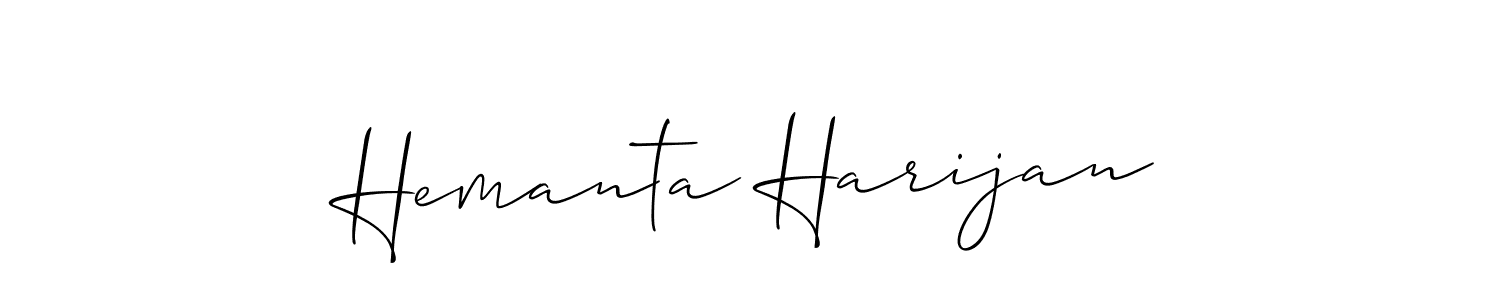 Make a beautiful signature design for name Hemanta Harijan. With this signature (Allison_Script) style, you can create a handwritten signature for free. Hemanta Harijan signature style 2 images and pictures png
