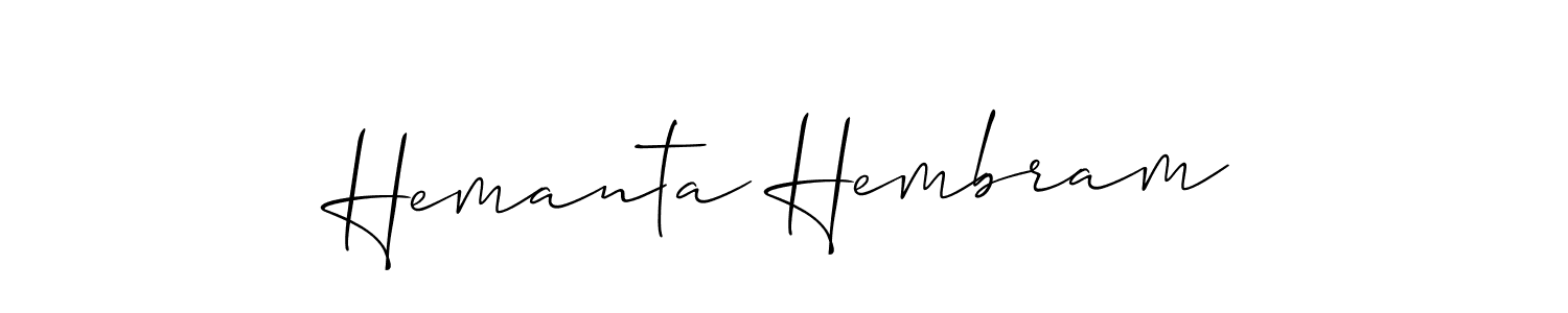 Similarly Allison_Script is the best handwritten signature design. Signature creator online .You can use it as an online autograph creator for name Hemanta Hembram. Hemanta Hembram signature style 2 images and pictures png