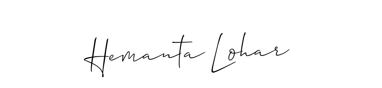 The best way (Allison_Script) to make a short signature is to pick only two or three words in your name. The name Hemanta Lohar include a total of six letters. For converting this name. Hemanta Lohar signature style 2 images and pictures png