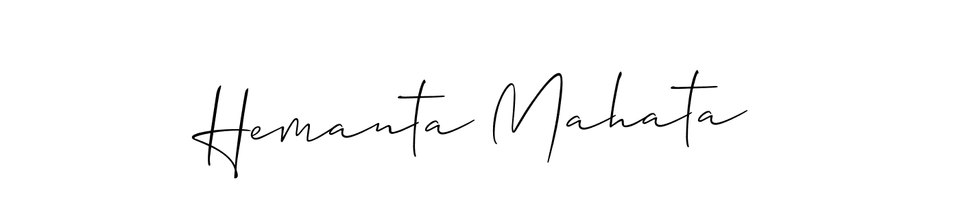 Allison_Script is a professional signature style that is perfect for those who want to add a touch of class to their signature. It is also a great choice for those who want to make their signature more unique. Get Hemanta Mahata name to fancy signature for free. Hemanta Mahata signature style 2 images and pictures png