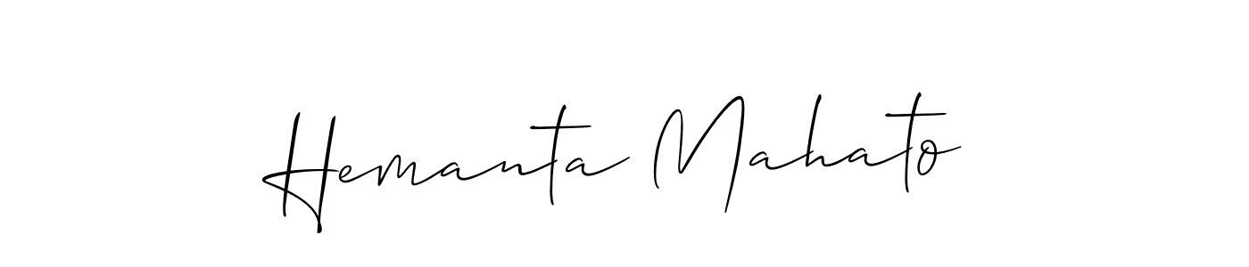 Make a beautiful signature design for name Hemanta Mahato. With this signature (Allison_Script) style, you can create a handwritten signature for free. Hemanta Mahato signature style 2 images and pictures png